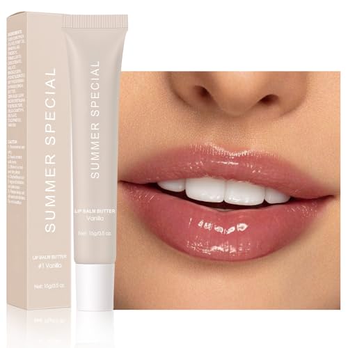 4 PCS Summer Special Lip Butter Balm – Ultra-Hydrating Lip Care with Shea Butter & Olive Oil, Soothes Dry Lips with Natural Tint & Gloss Effect, Lip Plumper Moisture & Light Lip Stain Finish