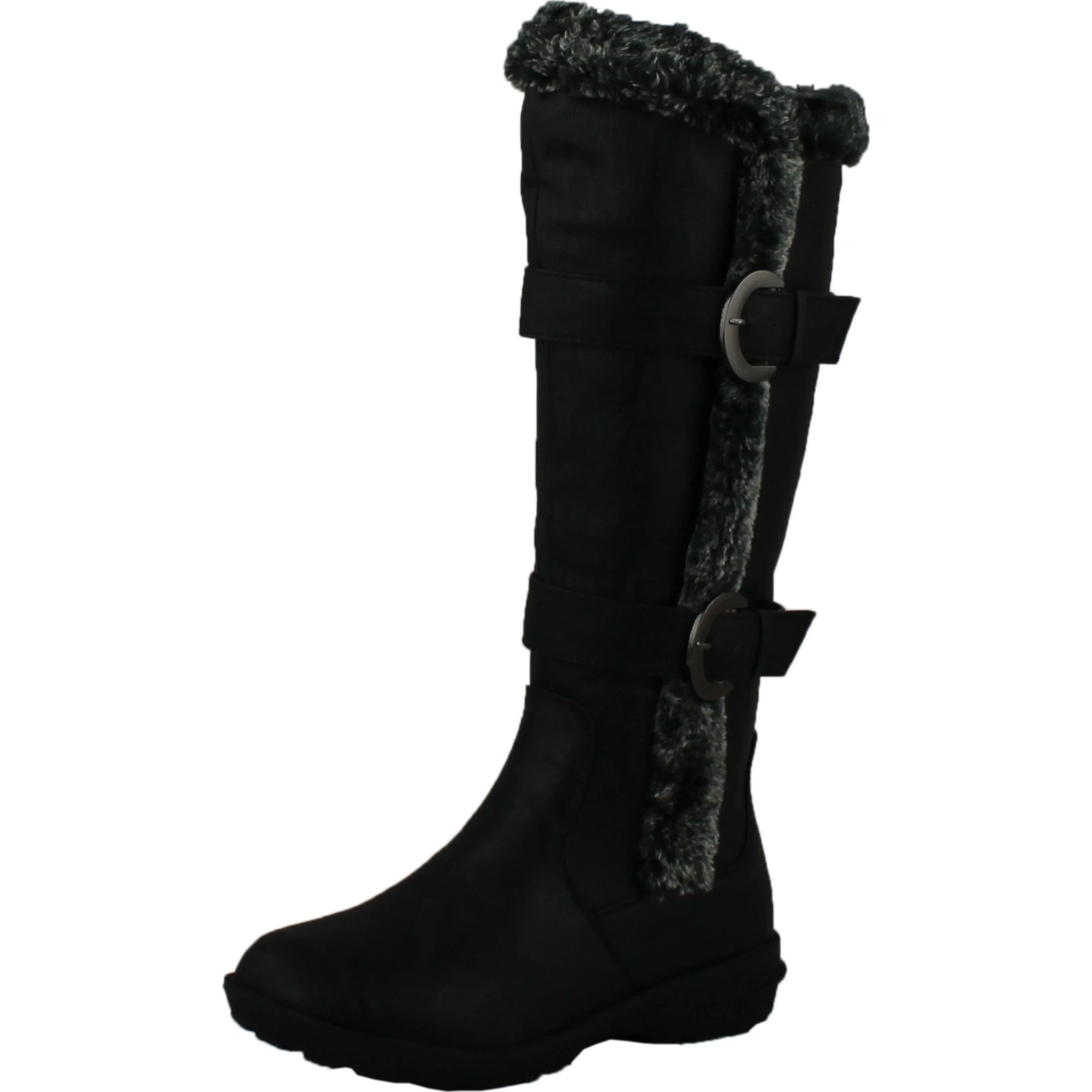 FOREVER AURA-43 Womens Double Straps Knee High Boots Winter Boots