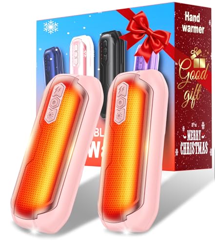 Rechargeable Hand Warmers 2 Pack - 6000mAh AI Handwarmers with Flashlight & 5 Level, 20Hrs Long Lasting, 2 in 1 Portable Electric Heater, Gift for Women/Men/Christmas/Golf/Camping/Hunting