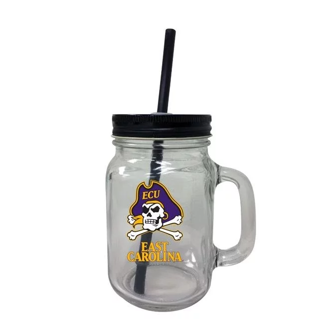 R & R Imports  East Carolina Pirates Mason Jar Tumbler - Clear - 16 oz