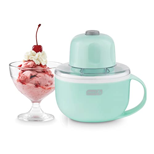 DASH My Mug Ice Cream Maker Machine (Aqua): Multi-Purpose Soft Serve Ice Cream Machine with (2) Bowls for Homemade Gelato, Sorbet, Frozen Yogurt, Built-In Ingredient Chute, Easy to Clean and Store