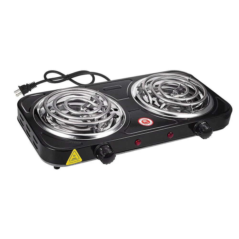 G · PEH Hot Plate Kitchen Double-burner Electric Stove Multi-turn Heating Tubes Double Multifunction Temperature Control 220v2000W