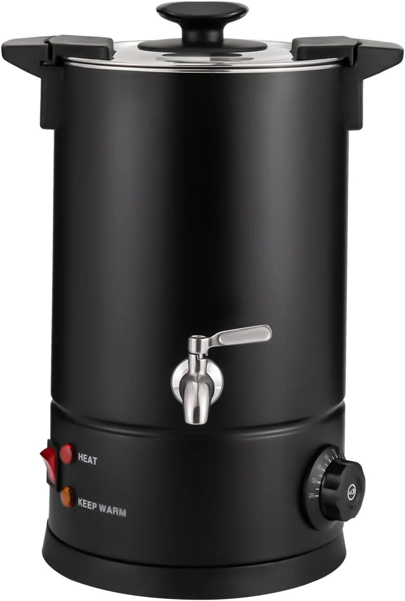 30 Cup Commercial Coffee Urn - 8L/270Oz 1000W Coffee Maker for Quick Brewing - Automatic Hot Water Urn Coffee Dispenser for Catering Party - Two Way Dispensing - 30-110°C