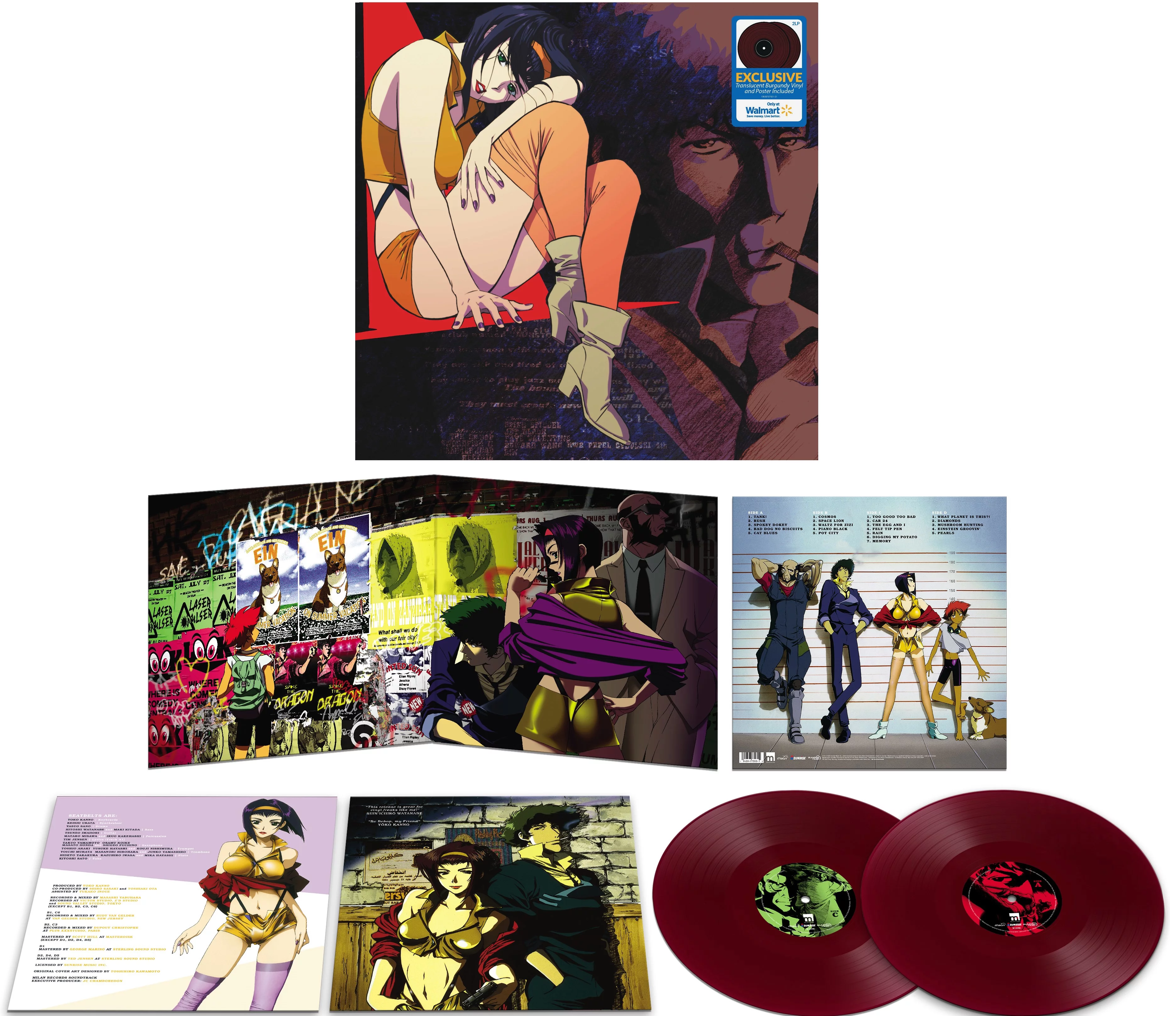 Seatbelts - Cowboy Bebop (Original Series Soundtrack) Walmart Exclusive - Anime Soundtrack - Burgundy Vinyl - 2LP
