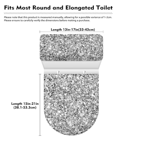 Christmas Bow Bell Toilet Tank Lid Cover and Toilet Seat Lid Cover 2 Pcs Set Toilets Covers with Elastic Cloth Fits Most Toilets Tanks & Lids