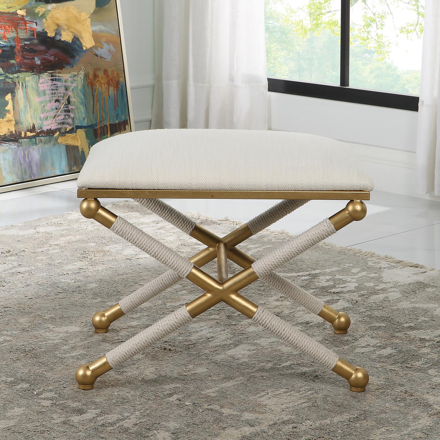 23732-Uttermost-Socialite - Small Bench-20.25 Inches Tall and 24 Inches Wide