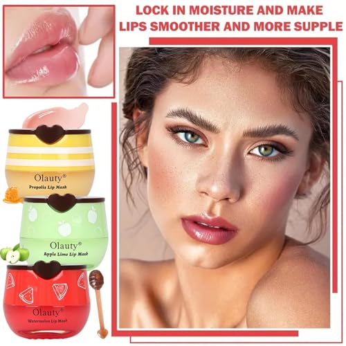 6 PCS Bee Lip Balm Mask Honey Pot, Honey Lip Balm Bulk, Moisturizing Lip Sleep Masks Hydrating Prevention Dry and Crack Lip Scrubs, Propolis Lip Mask Overnight Reduce Lip Lines