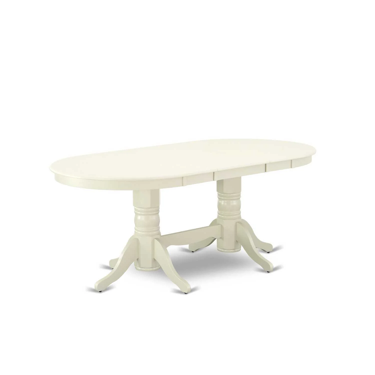 HomeStock 5 Piece Kitchen Table Set Includes An Oval Dining Table With Old World Charm Leaf And 4 Chairs, Linen White