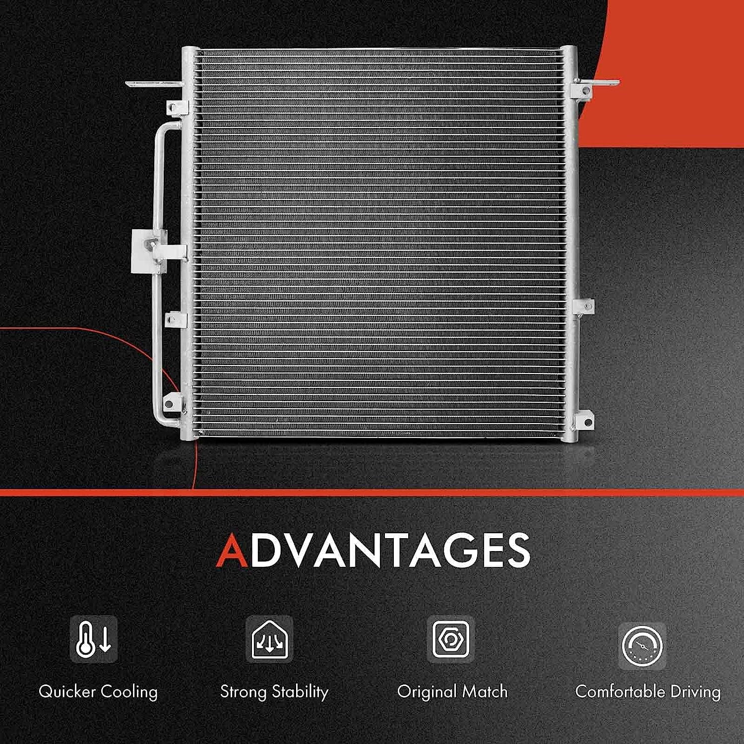 A-Premium Air Conditioning A/C Condenser Compatible with Land Rover Range Rover 1995-2002, Replace# 4852, 94257