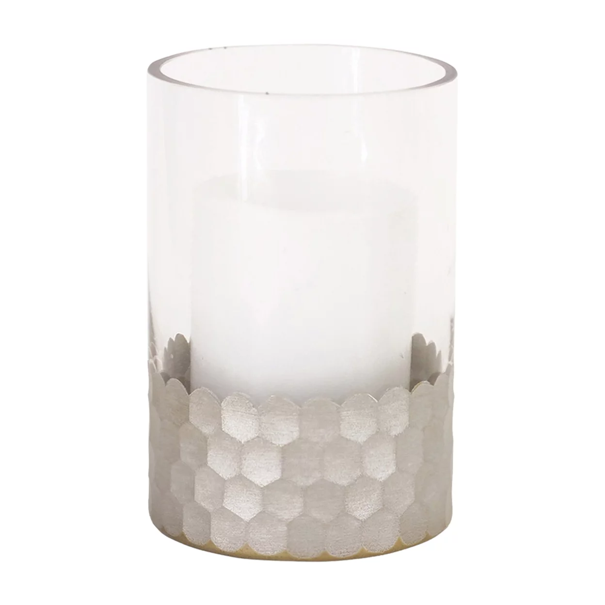 Melrose International Honeycomb Glass Candle Holder (Set of 2)