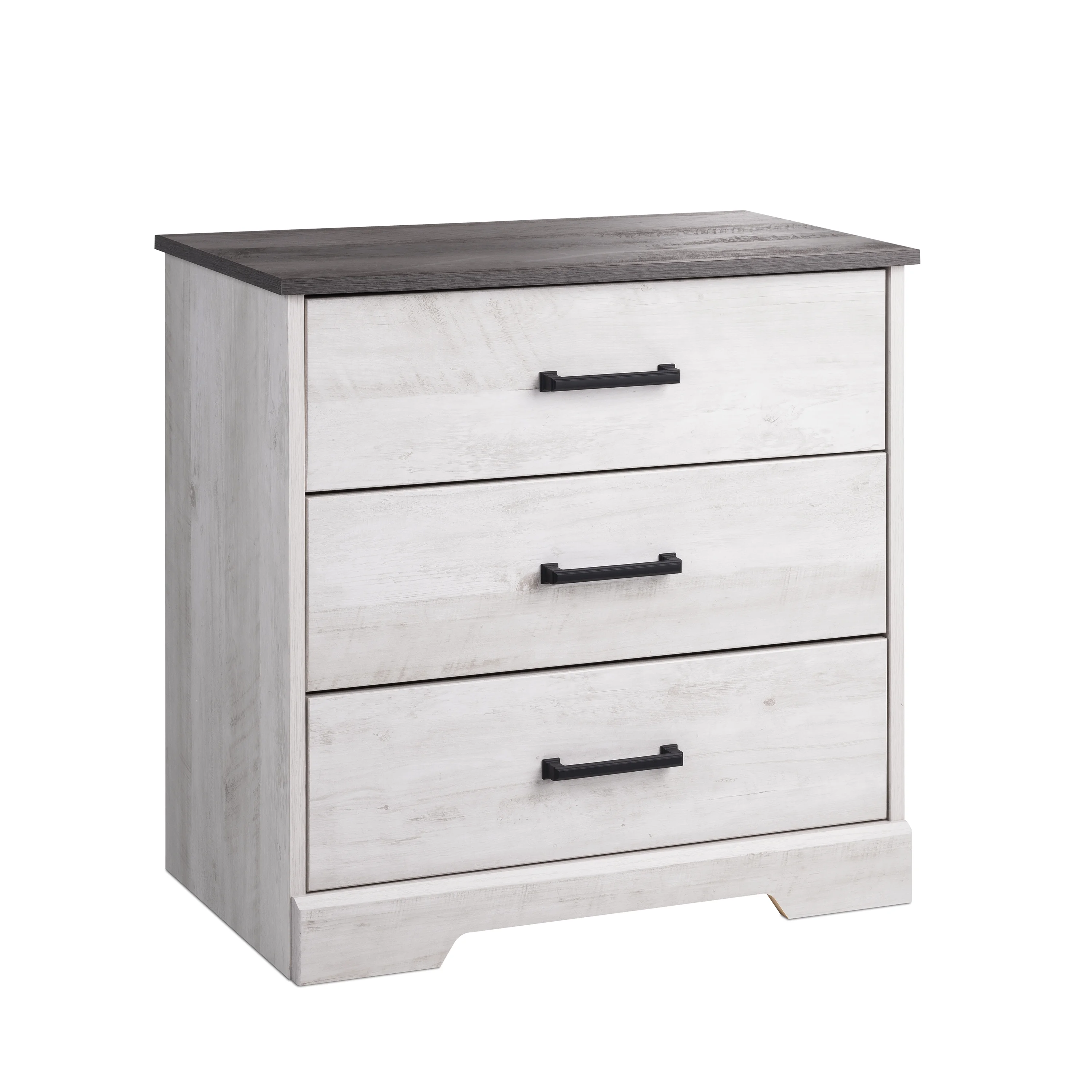 Prepac Rustic Ridge Farmhouse 3-Drawer Nightstand, Chest of Drawers for Bedroom, Wooden Bedroom Dresser with 3 Storage Drawers, 16.25in x 27.5in x 26.75in, Washed White, ADNR-1603-1
