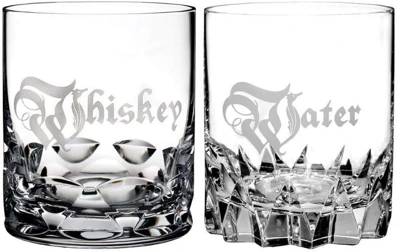 Crystal Double Old Fashioned Short Stories Whiskey & Water Glasses Set Of 2