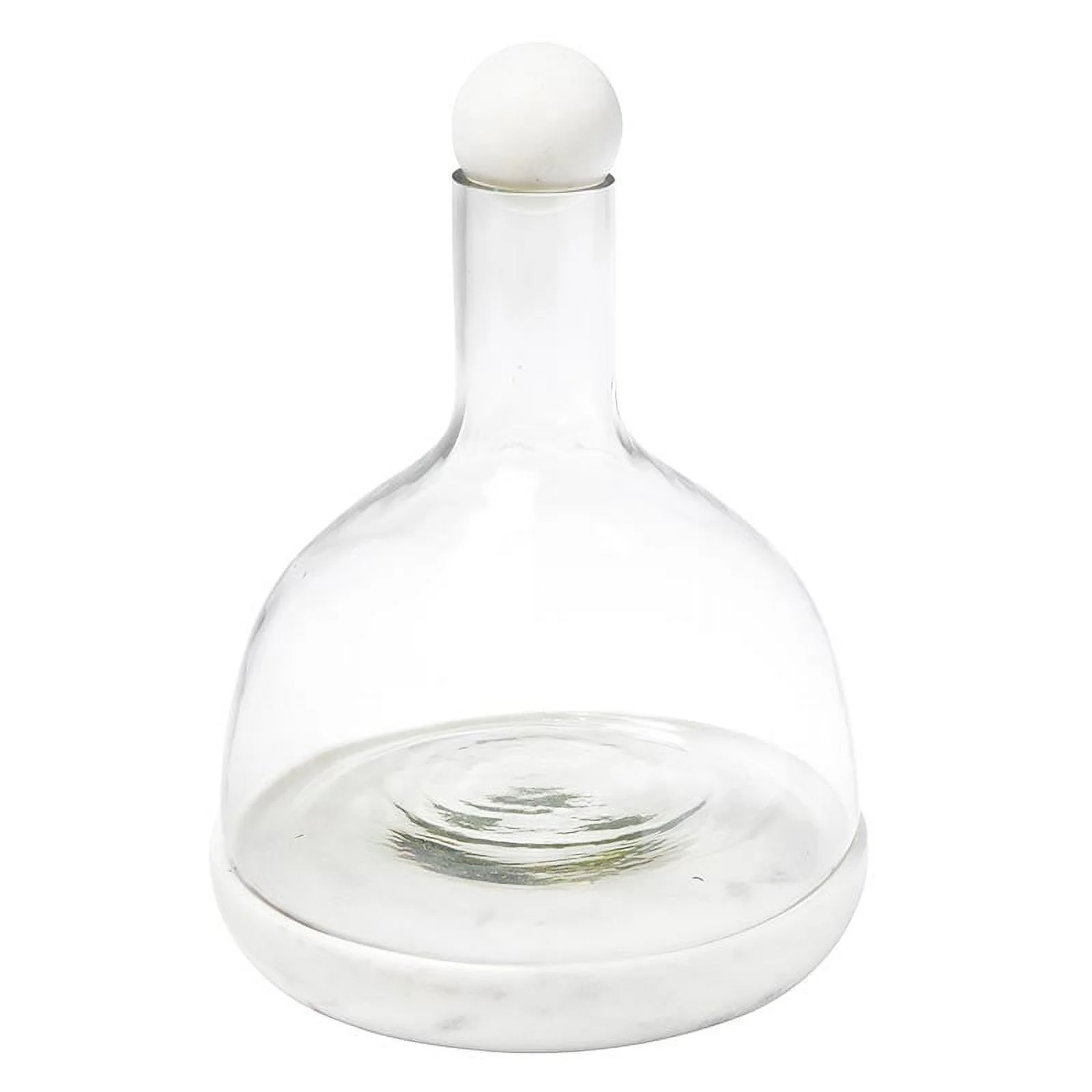 Creative Brands J2479 7.5 x 6 in. Marble & Glass Wine Carafe - White