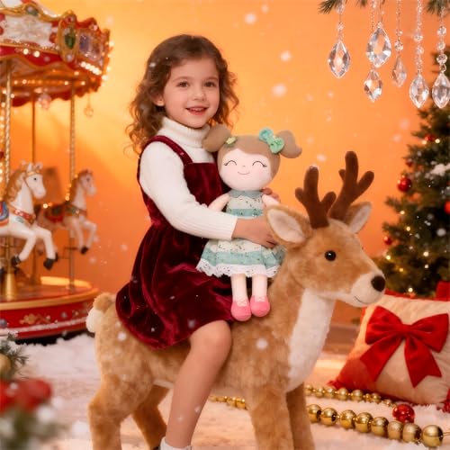 Gloveleya Baby Girl Gift First Baby Doll Plush Doll Print Sunflowers