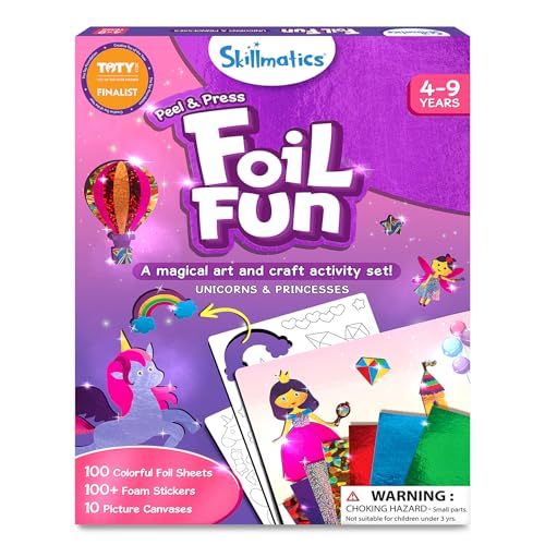 Skillmatics Foil Fun - Christmas Ornaments, Mess Free Art for Kids, Festive Holiday Craft Kits, DIY Decor Creative Activity, Gifts for Girls & Boys Ages 4, 5, 6, 7, 8, 9, and Up