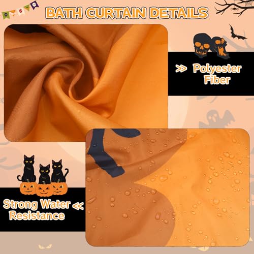 4Pcs Christmas Shower Curtain Set - Merry Christmas Bathroom Set Holiday Shower Curtain with Non-Slip Rugs, Toilet Lid Cover and Bath Mat