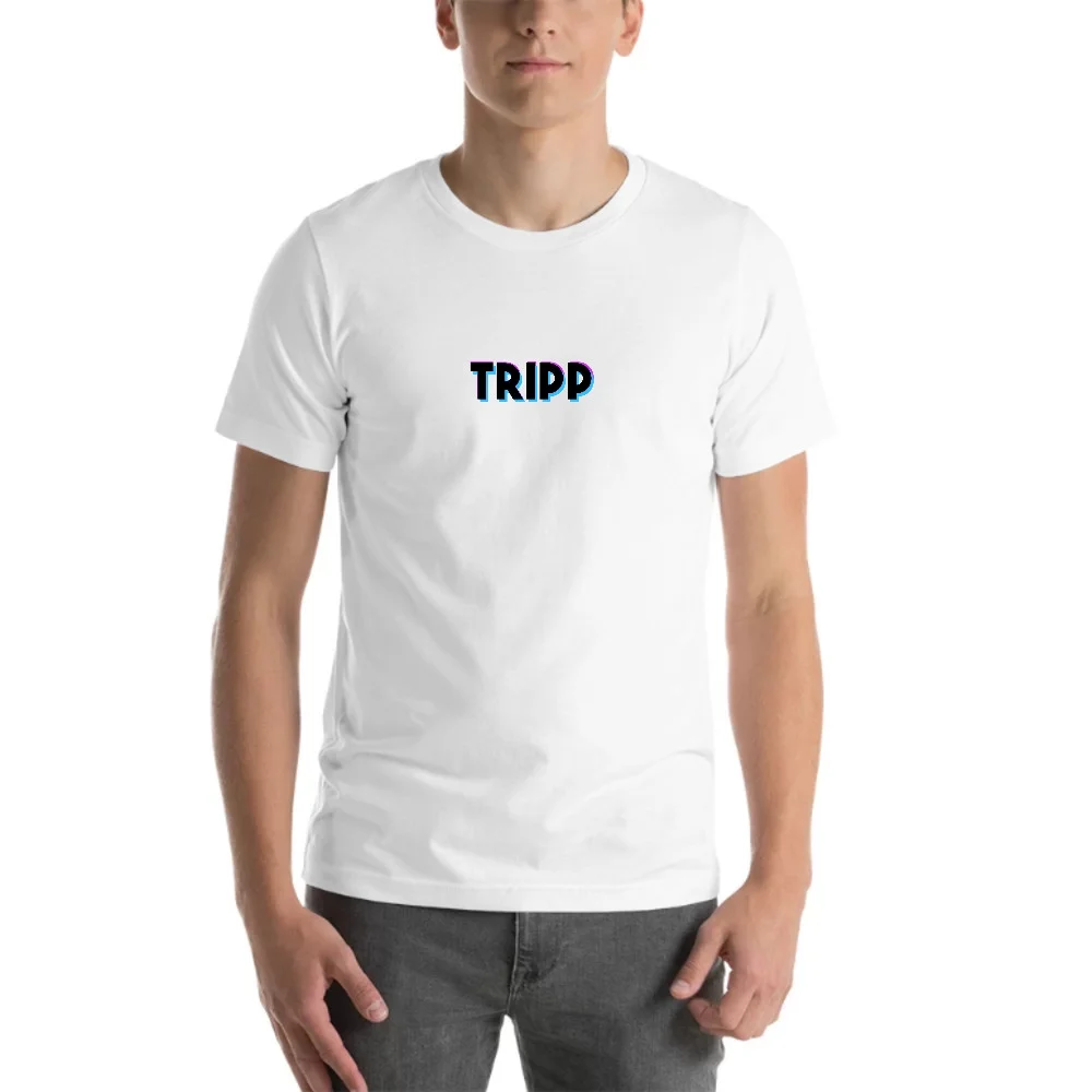 L Tri Color Tripp Short Sleeve Cotton T-Shirt By Undefined Gifts
