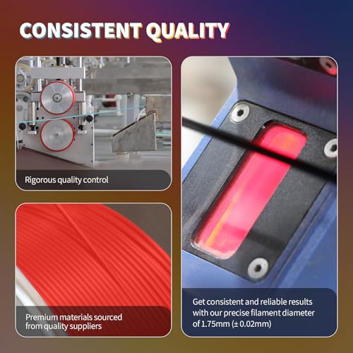 OVERTURE PLA Filament 1.75mm PLA 3D Printer Filament, 2kg Cardboard Spool (4.4lbs), Dimensional Accuracy +/- 0.02mm, Fit Most FDM Printer (Black 2-Pack)