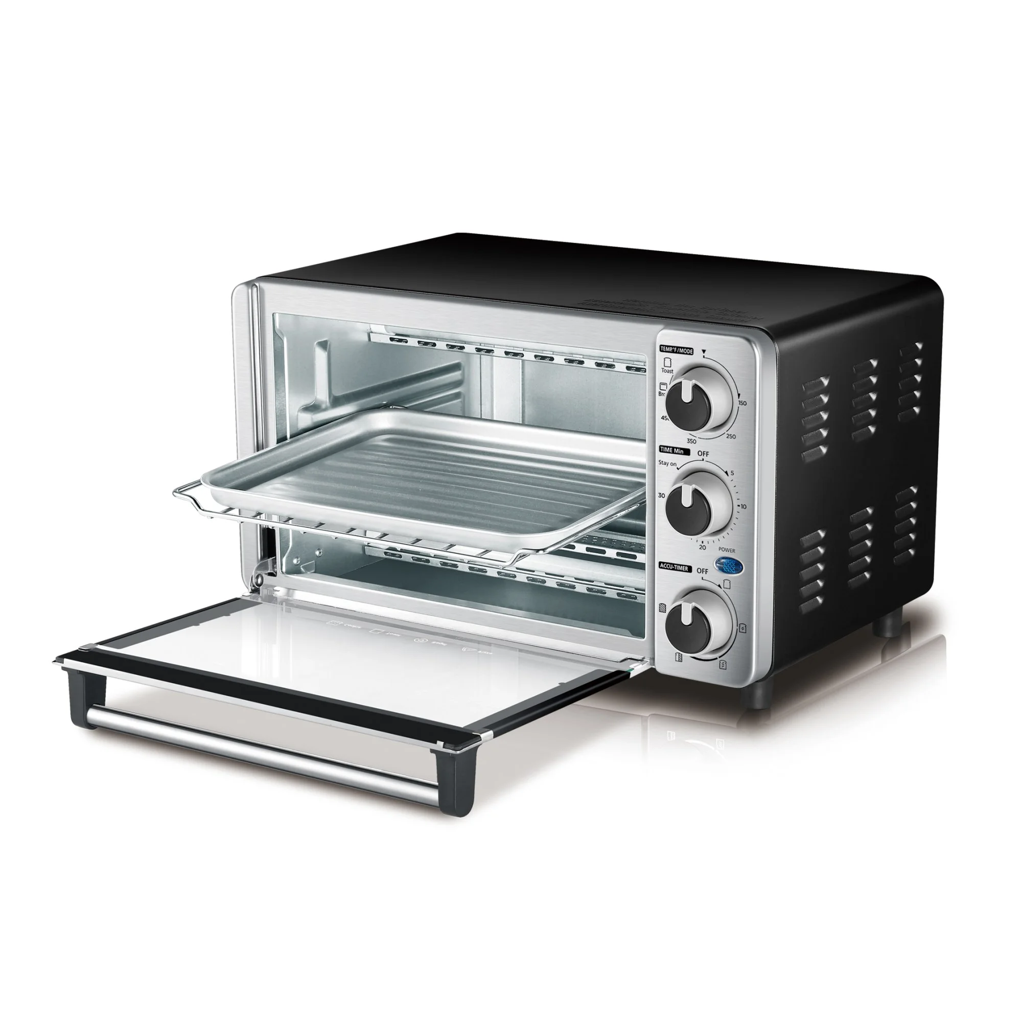 Toshiba MG12GQN-CHSS 4 Slice Toaster Oven, Stainless Steel