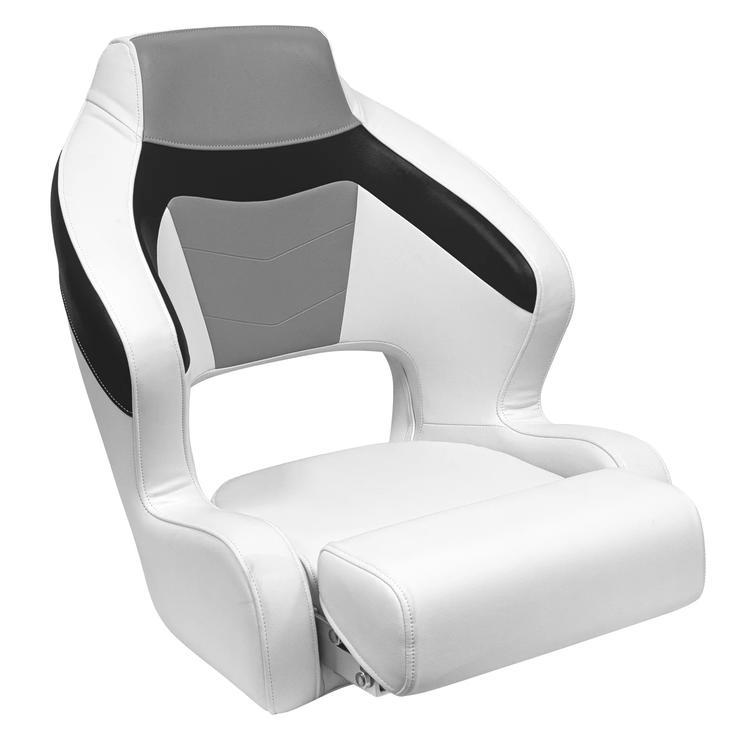 Wise 3338-1782 Baja Extra Large Bucket Seat with Flip-Up Bolster, Brite White / Marble Grey / Black