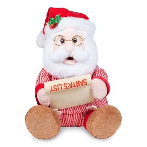 Cuddle Barn - Jammie Ol' St. Nick | Animated Christmas Singing Dancing Santa Claus Naughty or Nice List Plush Toy Sings Santa Claus is Comin' to Town, 12 inches