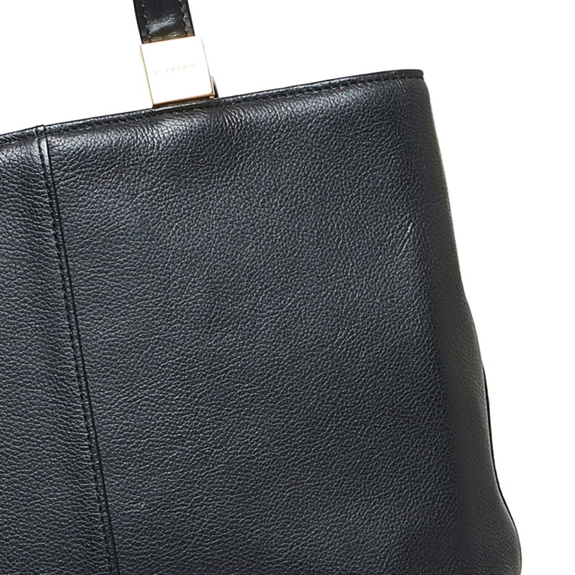 Pre-Owned Burberry Nova Check Handbag Black Leather Ladies BURBERRY (Good)