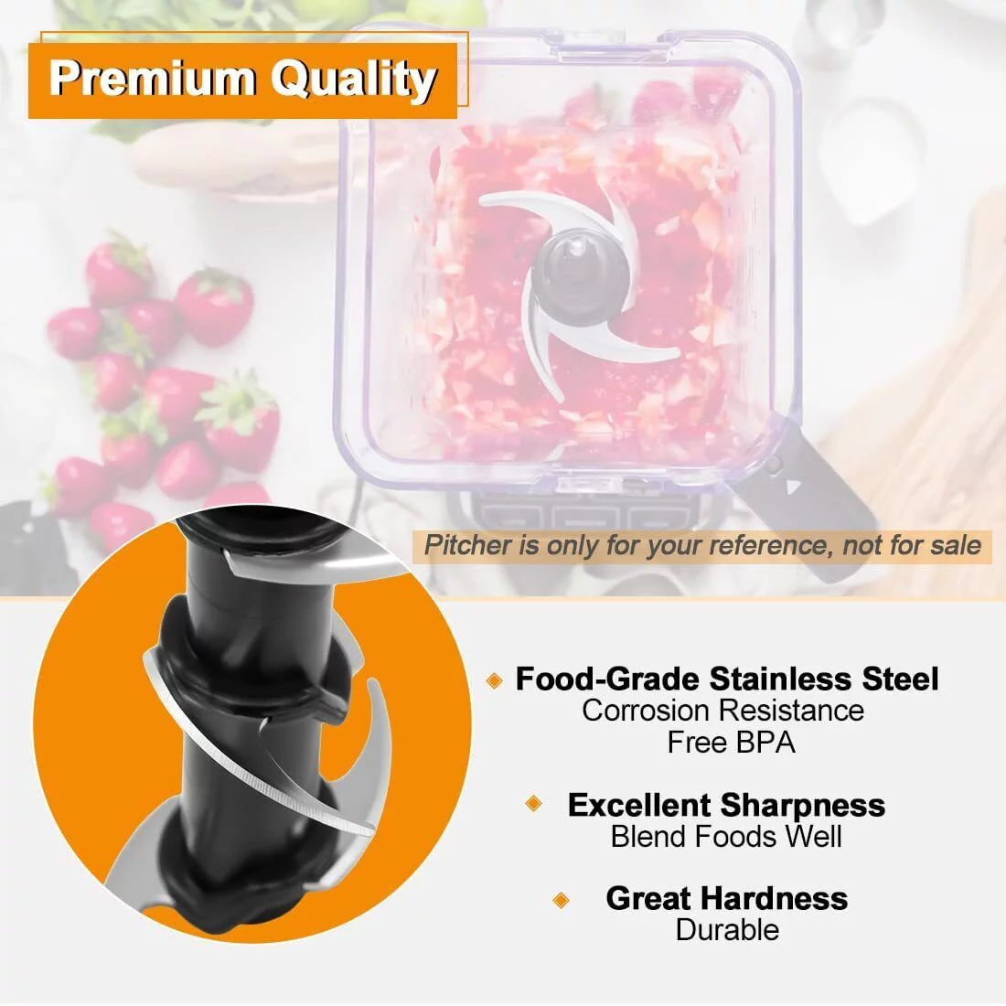 Blender 6-Blade Replacement Compatible with Ninja 72 oz Pitcher