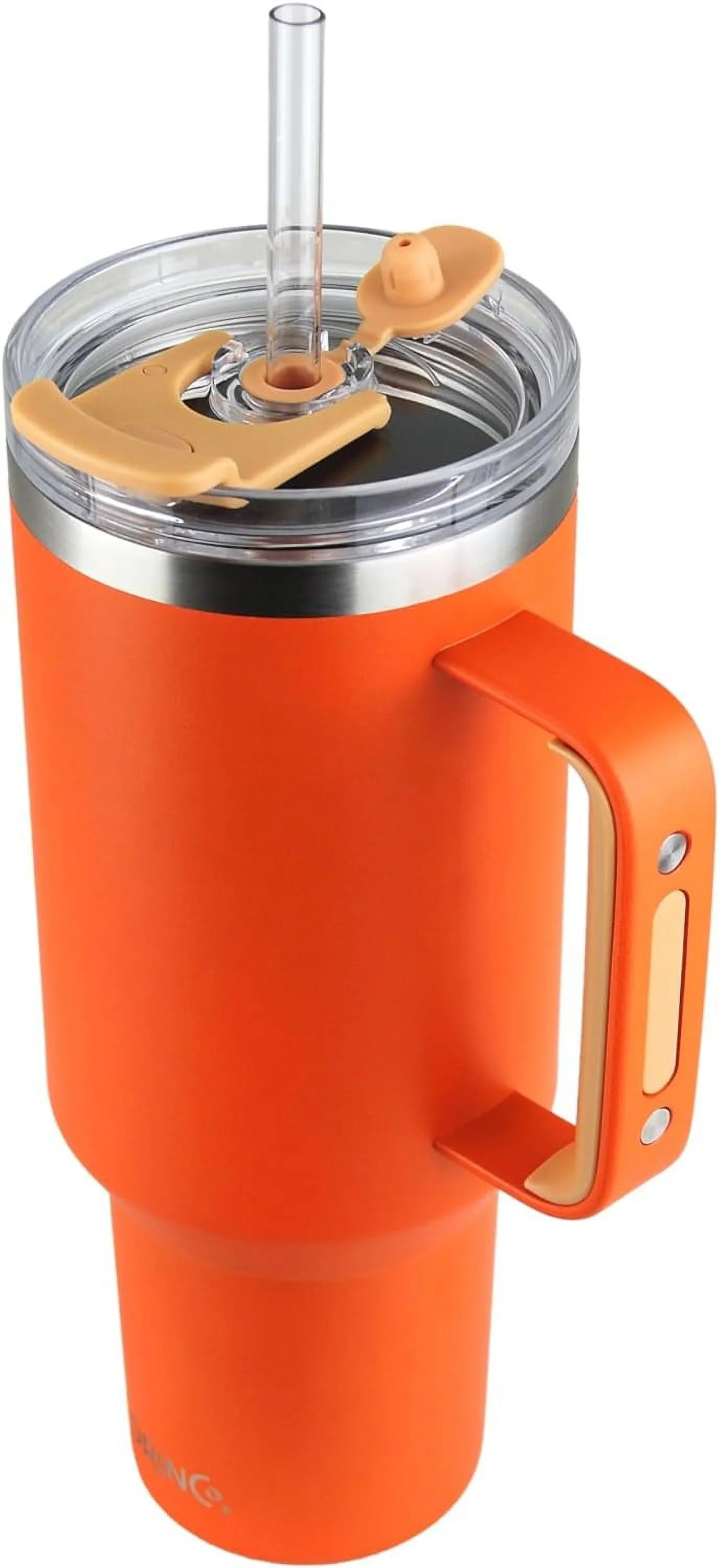 Drinco 40oz 30oz Tumbler with Handle Vacuum Insulated Stainless Steel-40oz Pumpkin