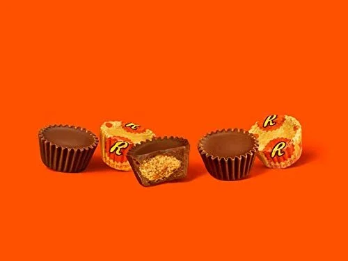 Mini Peanut Butter Cups - 4 Pound Bag - Bulk Chocolate - Individually Wrapped Chocolates - With Queen Jax Fridge Magnet - Reeses Peanut Butter Cups Mini - Miniature Reese's PB cups
