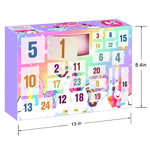 Advent Calendar 2025-24 Days of Unicorn Fidget Toys Bulk-Sensory Toys Surprise for Toddler Kids Girls Boys Ages 3 4 5 6 7 8 9 10 Year Old