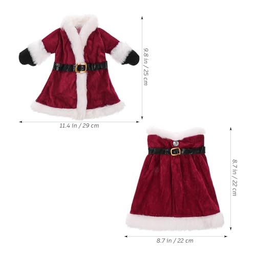 Amosfun 2pcs Christmas Wine Bottle Covers Decoration Knitted Sweater Santa Claus Wine Bottle Decorations Christmas Party Favors Supplies