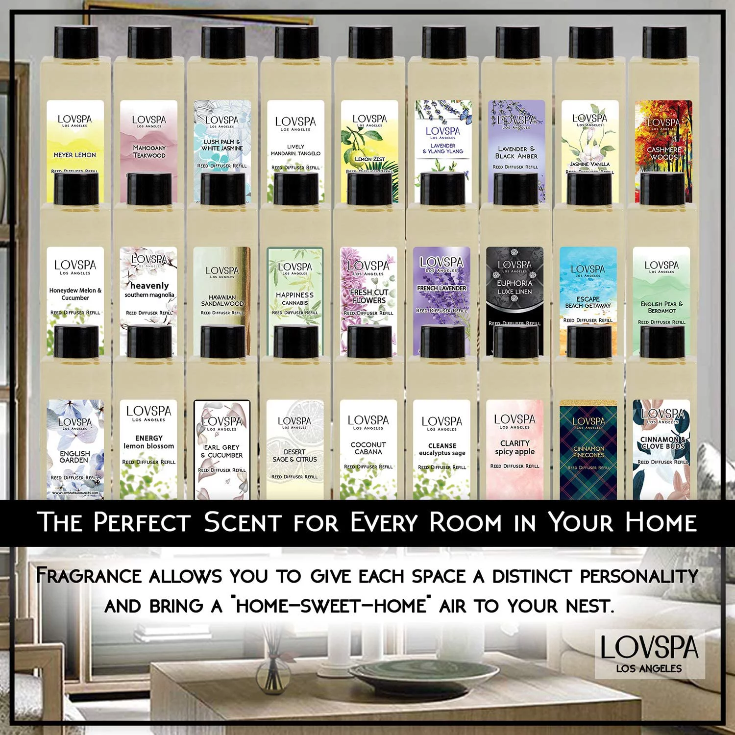 LOVSPA Warm Vanilla Sugar Reed Diffuser Oil Set