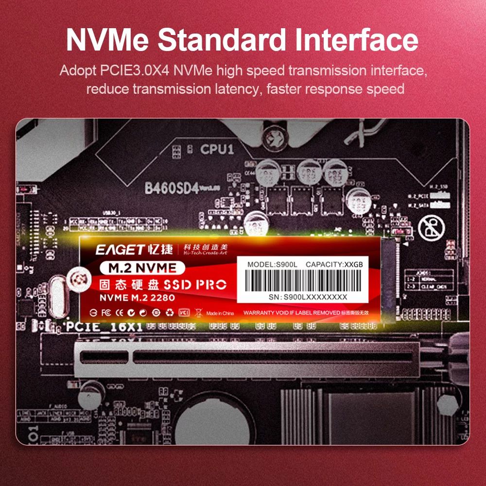 EAGET S900L 512GB SSD: High-speed Transmission, Low Power Consumption, Slim Compact Internal Solid State Drive