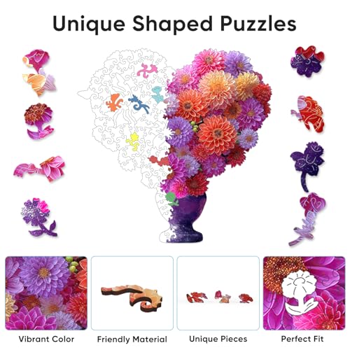 Bovearto Christmas Puzzle, Santa Claus Wooden Puzzles for Adults, Xmas Wood Puzzle Adult Unique Shaped Wooden Brain Teaser Puzzle for Kids Puzzles Gifts for Grandkids on Christmas 202 Pieces9.4