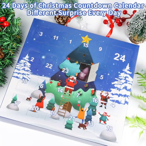 Mochi Advent Calendar 2025, Luminous 24 Days of Christmas Countdown Calendar, 24 Pcs Squishies Fidget Advent Calendar Christmas Gift Ideas for Kids