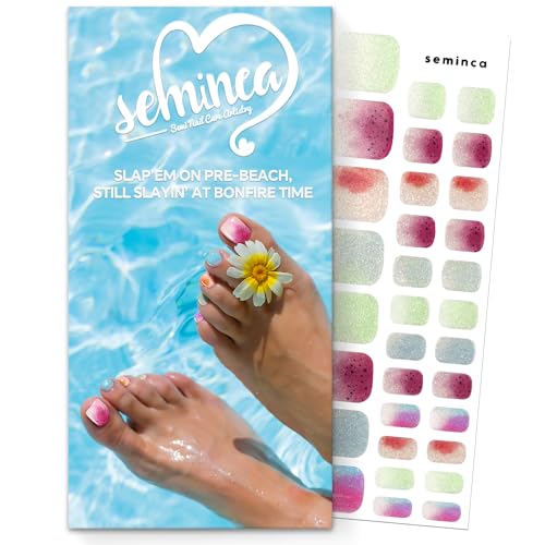 Semi Cured Gel Nail Strips-Easy Apply Christmas Gel Nail Stickers Holiday Semi Cured Manicure Strips with Sparkling Xmas Designs (Classic Yule)