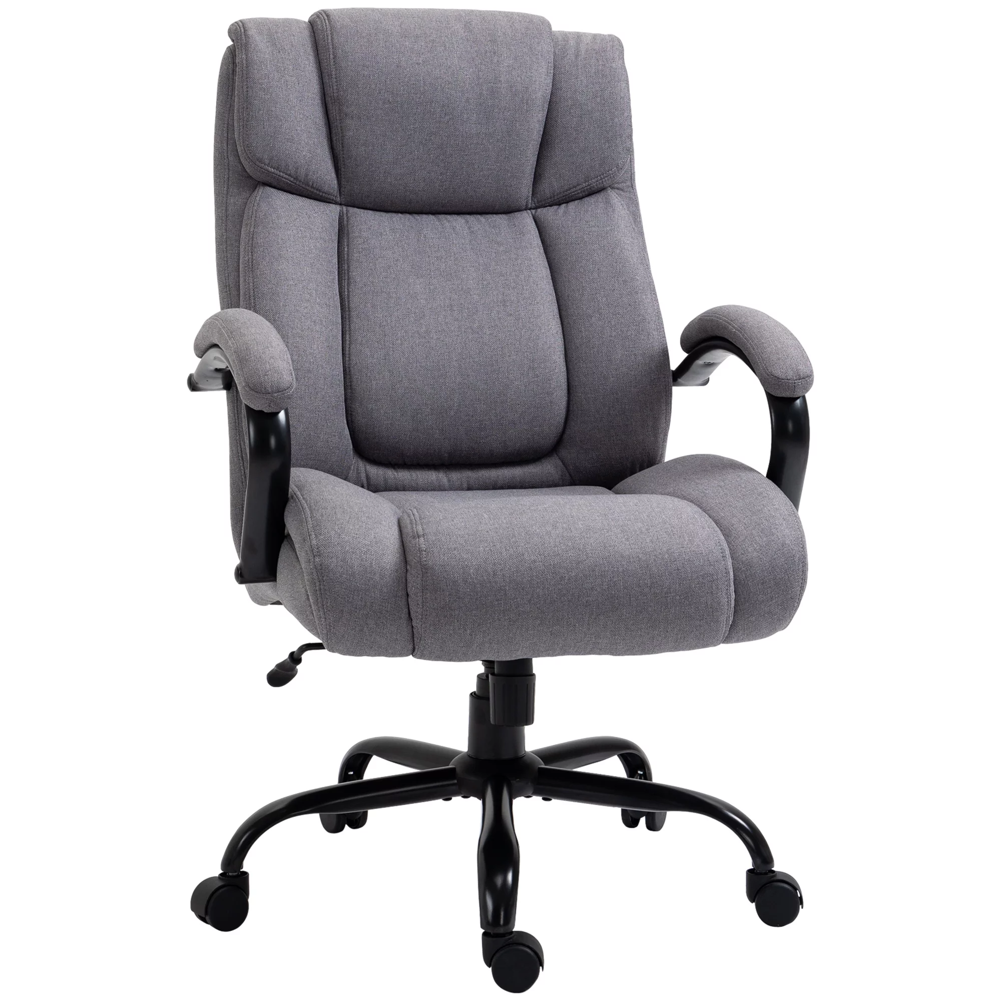 CoSoTower High Back Big and Tall Executive Office Chair 484Lbs with Wide Seat, Computer Desk Chair with Linen Fabric, Adjustable Height, Swivel Wheels, Light Grey