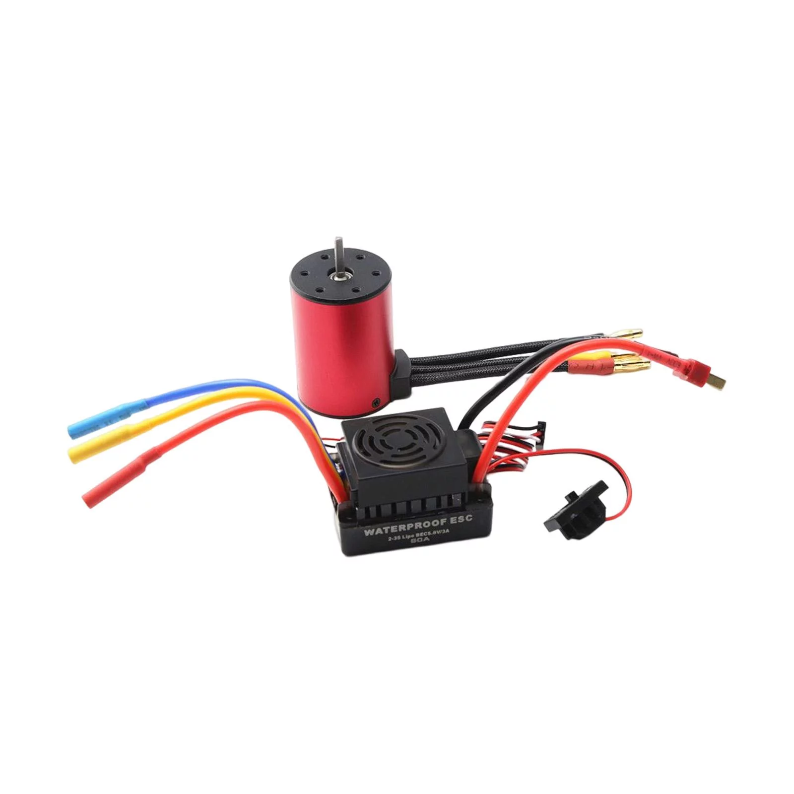 Waterproof Brushless Motor with 60A ESC 50Mmx36mm 4 Poles DIY Brushless Motor & 60A ESC for 1/10 RC Car Crawler Accs Hobby Model Parts 2300kv