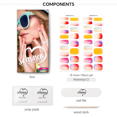 Semi Cured Gel Nail Strips-Easy Apply Christmas Gel Nail Stickers Holiday Semi Cured Manicure Strips with Sparkling Xmas Designs (Classic Yule)