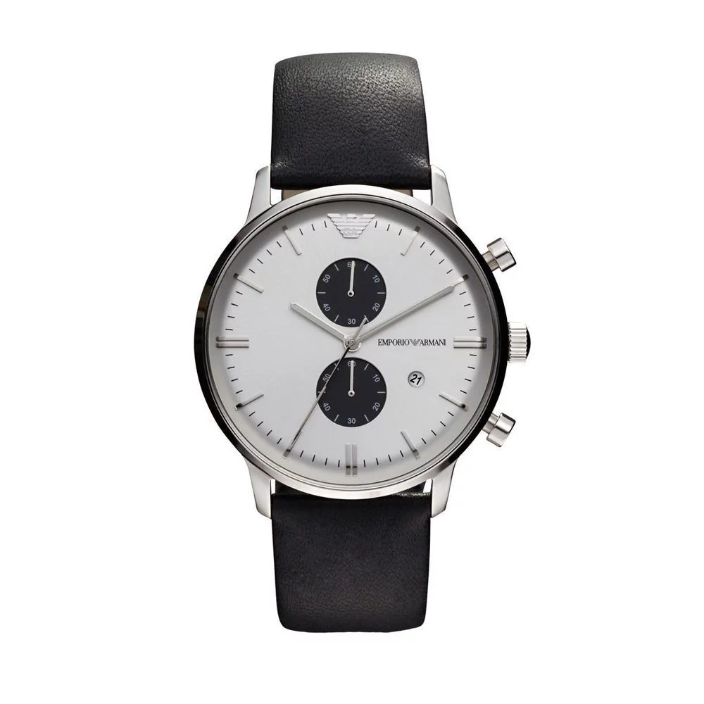 WATCH ARMANI STAINLESS STEEL WHITE BLACK MEN AR0385