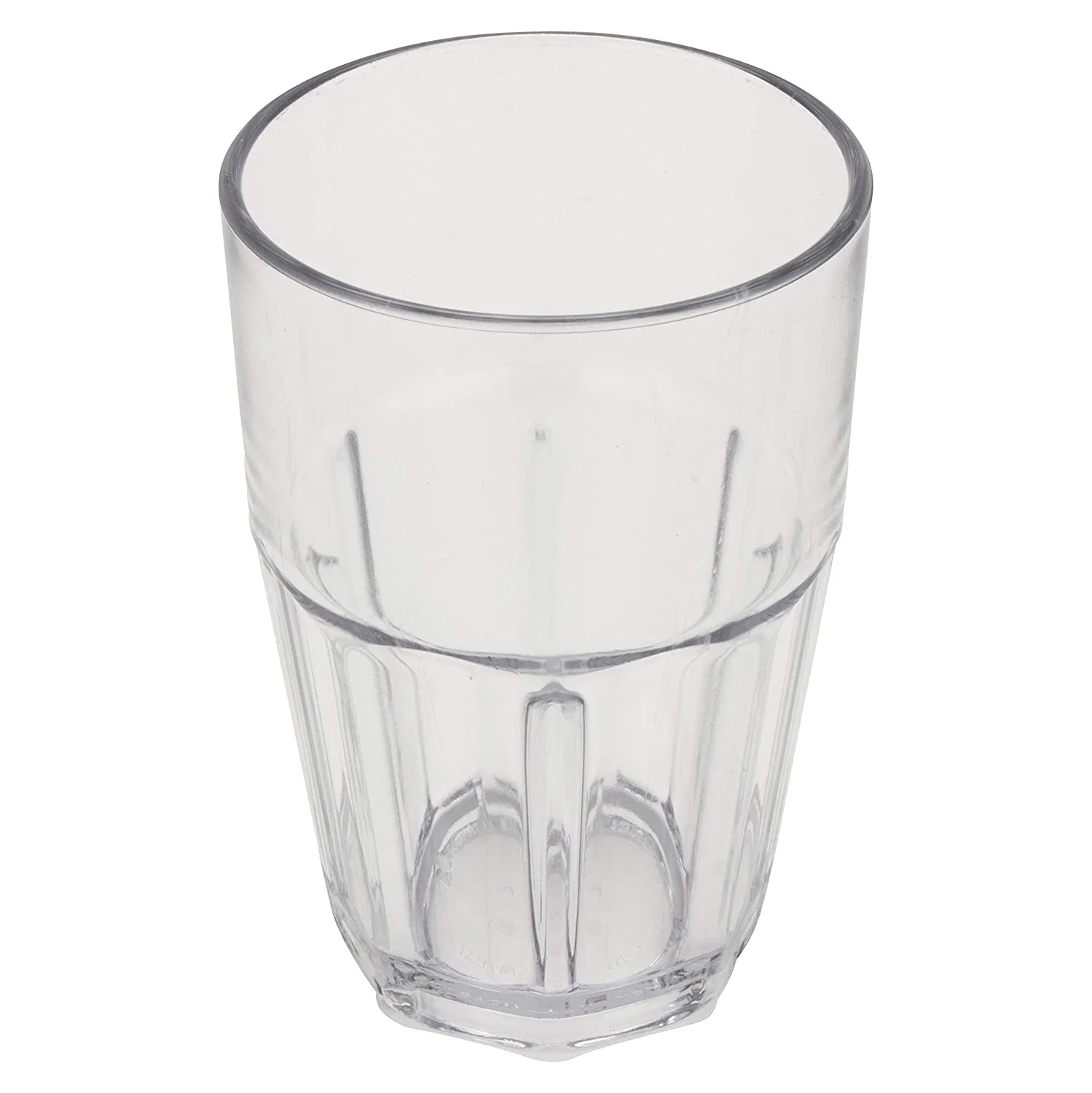 G.E.T. Heavy-Duty Faceted Shatterproof Tumbler, 14 Ounce, Blue (Set of 12)