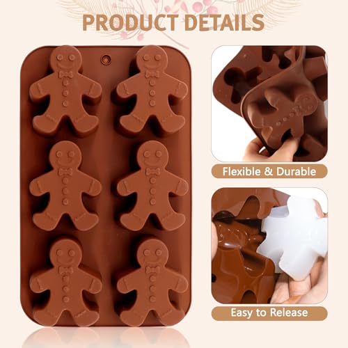 Meltset Silicone Baking Mold Gingerbread Man Chocolate Mold DIY Soap Mold