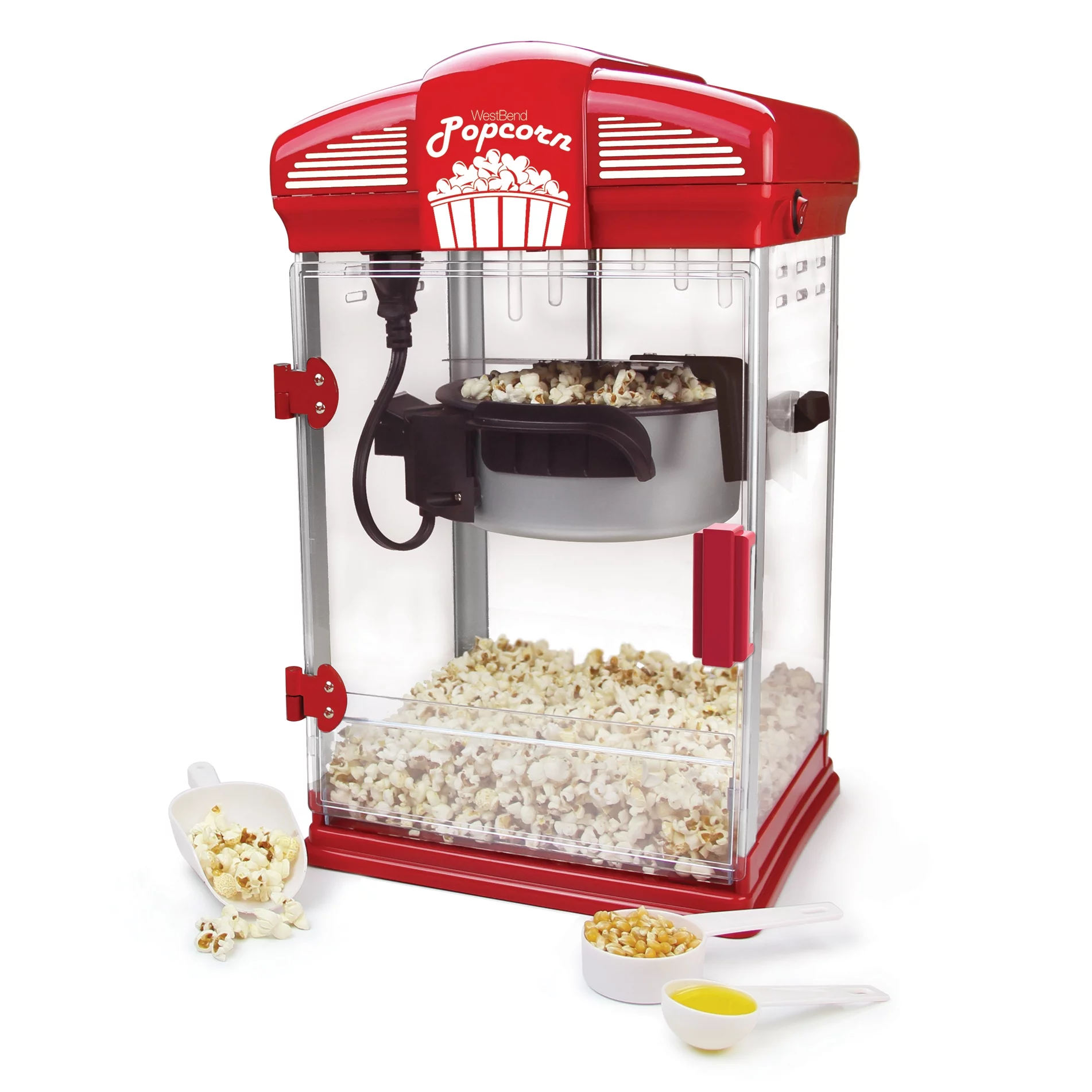 West Bend Hot Oil Theater Style Popcorn Popper Machine, offers Nonstick Kettle Fast & Durable, 82515
