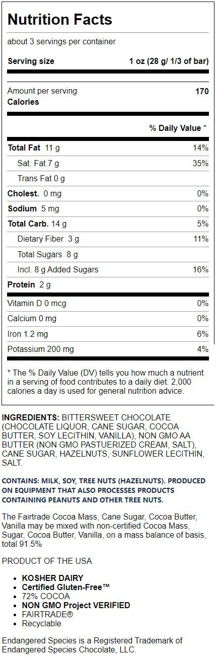 Endangered Species Chocolate Bar Black Rhino, 3 Oz