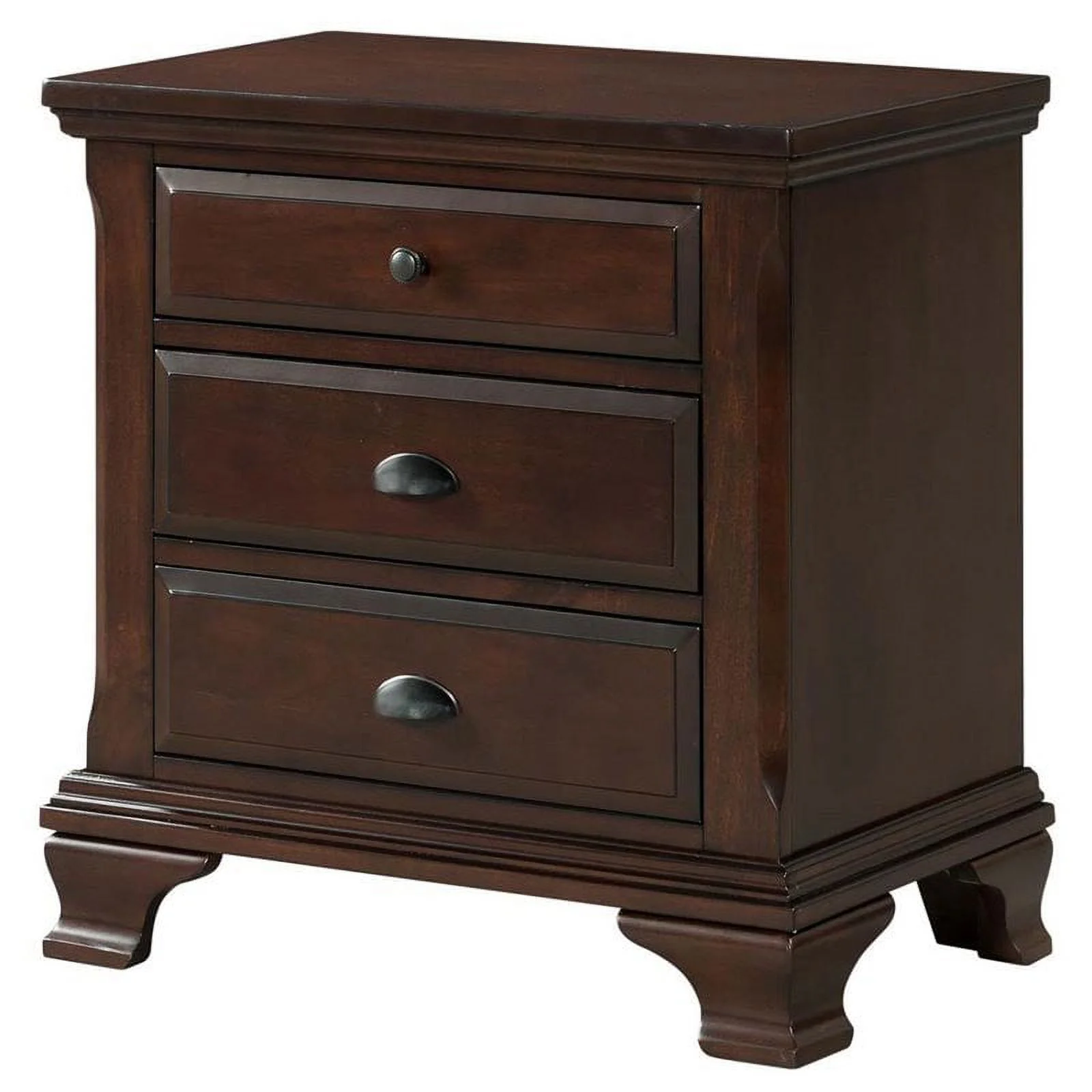 Bowery Hill 3 Drawer Nightstand in Cherry