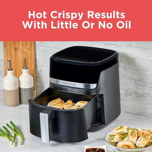 BLACK+DECKER Purifry 2QT Air Fryer, Crispy Deep Fried Taste without the Fat, Plus Bake, Dehydrate, and Keep Food Warm, Digital Touchscreen and Auto Shut-Off
