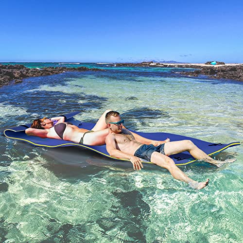 HOMCOM 10' x 5' Lily Pad Floating Mat, 3-Layer Floating Mat for Lake Portable Foam Raft for Family Recreation and Relaxing