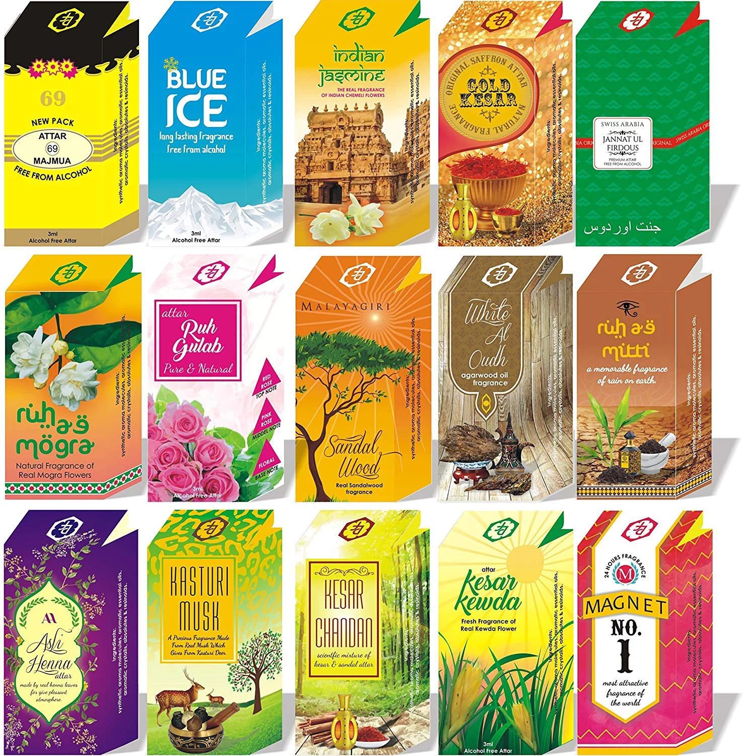 Parag Fragrances Long Lasting Attar (3Ml) - Set of 20