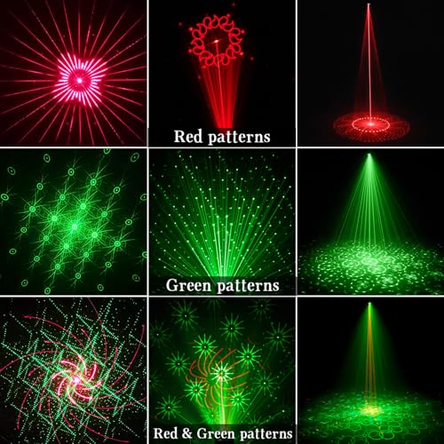 Mini Laser Light Patterns Projector, Party Lights Dj Disco Lights, Sound Activated with Remote Control for Car Parties Decorations, Gift for Adult (3.2 * 3 * 2.3 inchs)