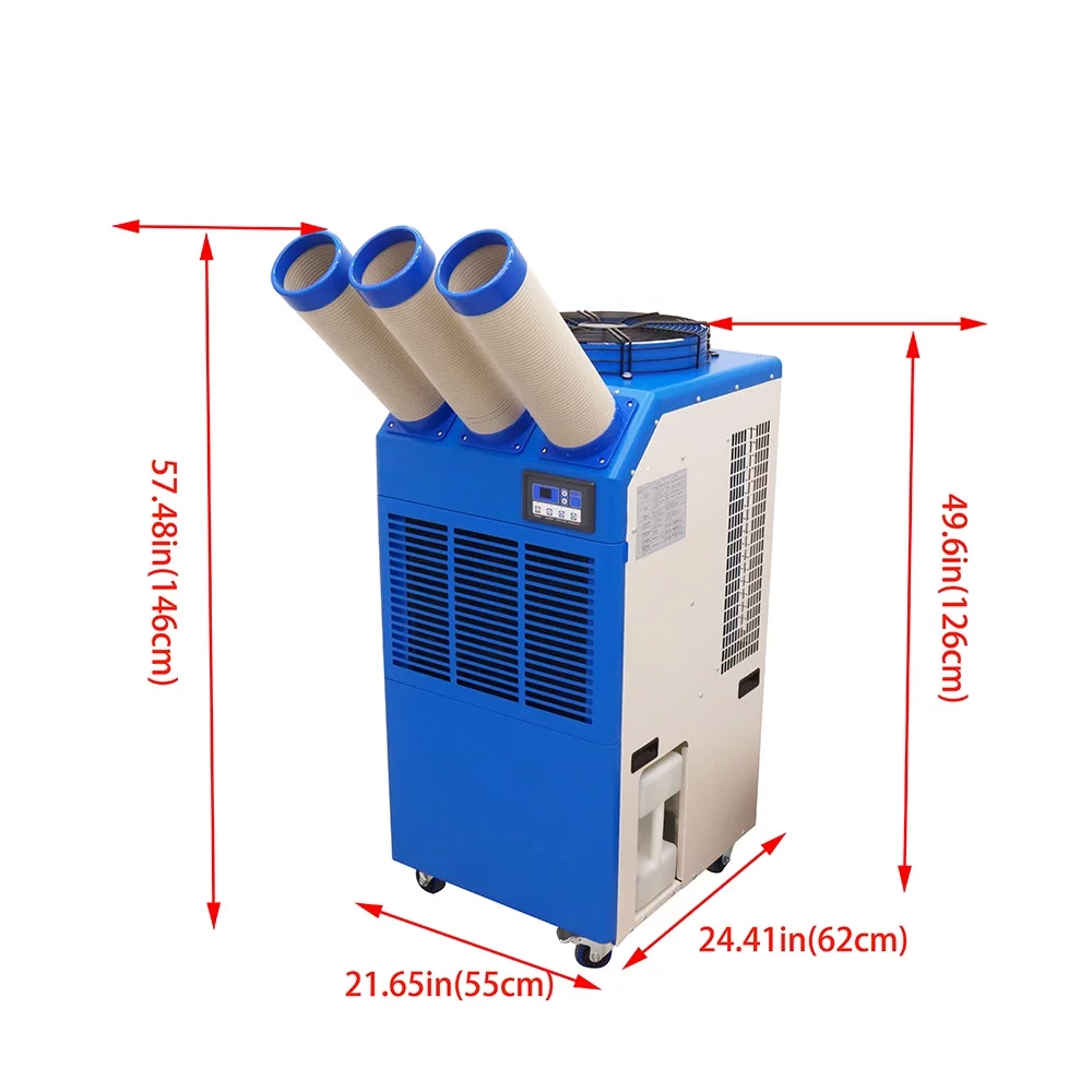 EQCOTWEA Industrial Spot Cooler Air Conditioner Cooling Aircon 220V Three Column 910m³/h Mobile